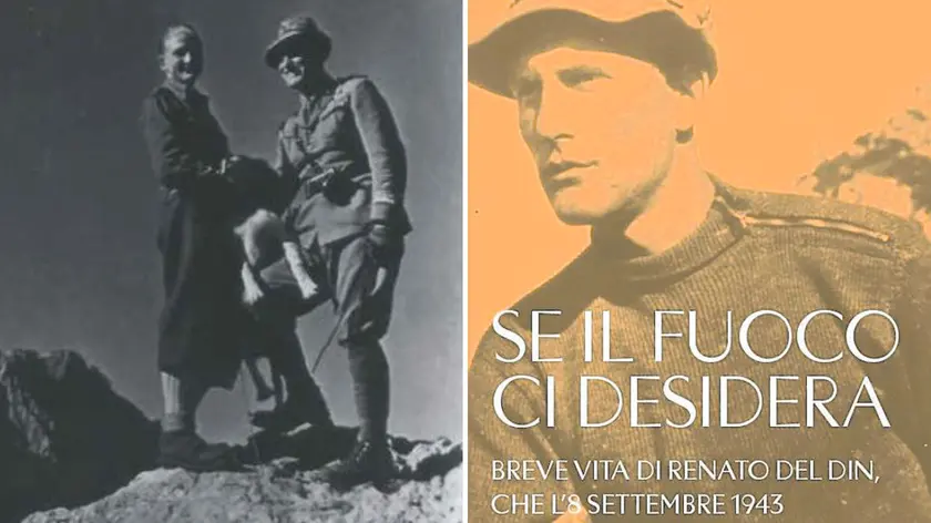 Una delle immagini di Renato Del Din contenute nel libro e, a destra, la copertina del volume