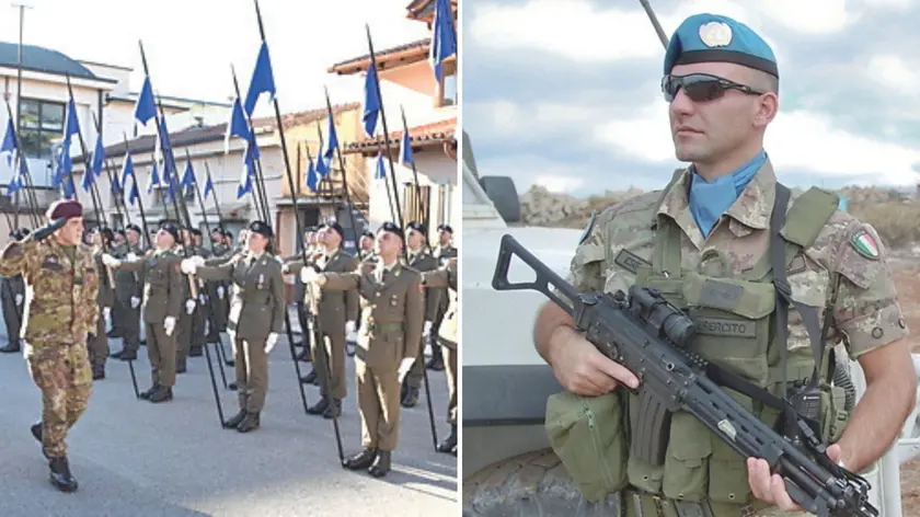 A sinistra il capo di Stato maggiore Masiello in visita nella sede del comando della Brigata Pozzuolo