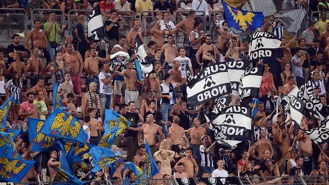 Valter Parisotto / LaPresse.08-08-2013 Trieste.Stadio Nereo Rocco.Sport Calcio.Udinese-Siroki- Preliminari Europa League 2013/2014.Nella foto: Tifosi del Udinese..Valter Parisotto / LaPresse.08-08-2013 Trieste (Italy).Sport Soccer.Udinese-Siroki- Qualifyng Europa League 2013/2014.In the Photo: supporters of Udinese