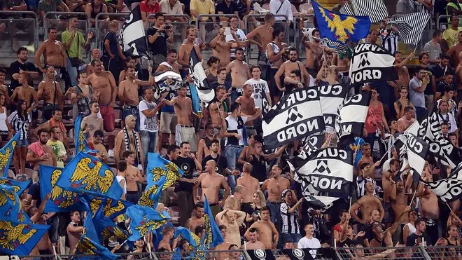 Valter Parisotto / LaPresse.08-08-2013 Trieste.Stadio Nereo Rocco.Sport Calcio.Udinese-Siroki- Preliminari Europa League 2013/2014.Nella foto: Tifosi del Udinese..Valter Parisotto / LaPresse.08-08-2013 Trieste (Italy).Sport Soccer.Udinese-Siroki- Qualifyng Europa League 2013/2014.In the Photo: supporters of Udinese