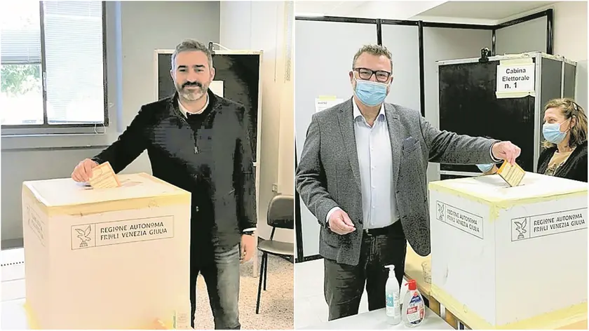 Alberto Bernava e, a destra, Valerio Delle Fratte al voto