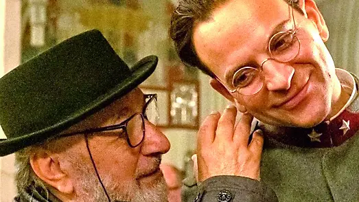 Amelio e Borghi sul set di Campo di battaglia