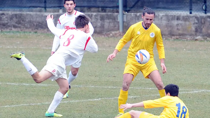 Corno di Rosazzo 25 Febbraio 2014. Calcio Coppa Italia Dilettanti. Virtus Corno - Campodarsego. Copyright Petrussi Foto Press - Diego Petrussi
