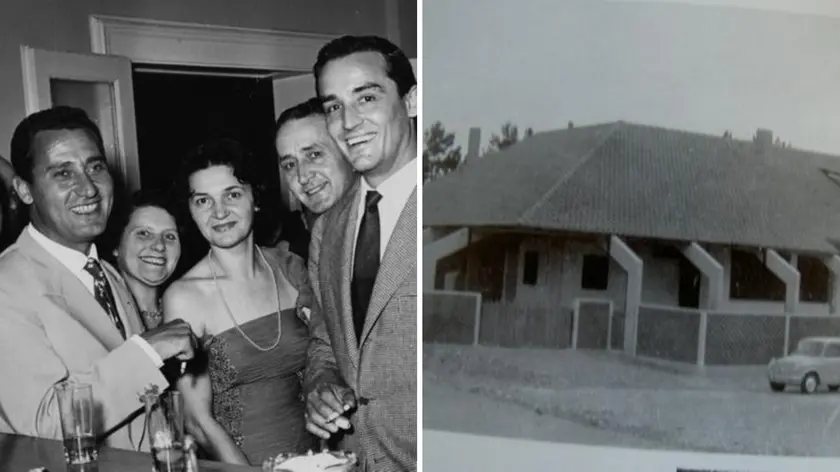 Nella foto “Villa Sordi” negli anni Sessanta e Alberto Sordi e Vittorio Gassman spesso ospiti del Friuli