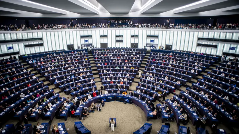 16/07/2024 Strasburgo, prima seduta plenaria dei nuovi eletti al Parlamento Europeo. Nella foto la riunione