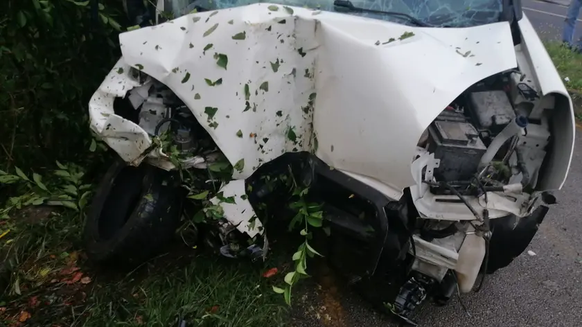 L'auto coinvolta nell'incidente a Strassoldo: l'imprenditore è morto sul colpo