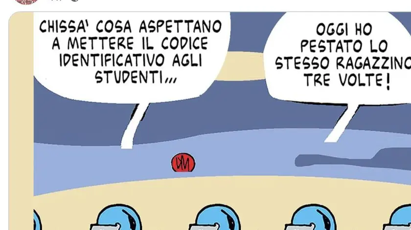Una delle vignette pubblicate sui social da Busolini