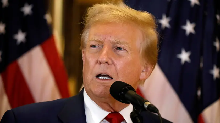 epa11382425 Former US President Donald Trump speaks at a press conference at Trump Tower the day after a jury found him guilty on all 34 counts in his criminal hush money trial in New York State Supreme Court in New York, New York, USA, 31 May 2024. Trump will be sentenced on 11 July 2024. EPA/PETER FOLEY