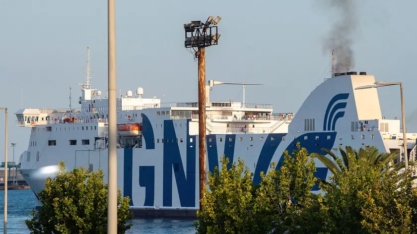 epa11467887 A view of the GNV Bridge ship upon its arrival to the port of Valencia carrying part of the passengers who had to be evacuated from 'The Tenancia' ferry boat after a fire broke out in the ship's engine room while traveling from the Spanish port city of Valencia to the resort island of Mallorca on 07 July, in Valencia, eastern Spain, 08 July 2024 (issued on 09 July). The incident left about 350 passengers stuck at sea for around 24 hours while waiting to be picked up by a replacement vessel. No injured people were reported. The rest of passengers are expected to arrive to Valencia today. EPA/Miguel Ángel Polo