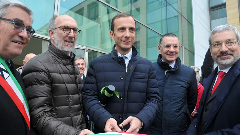 Udine 16 dicembre 2019 Posa prima pietra cantiere ospedale ©Foto Petrussi