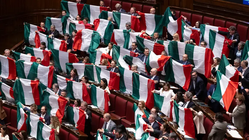 Protesta dell’opposizione alla camera. Roma, 12 giugno 2024 ANSA/MASSIMO PERCOSSI