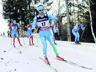 Italy's Giorgio Di Centa competes during the men's 15-kilometer Mass Start race at the cross country Tour de Ski competition, in Val di Fiemme, Italy, Saturday, Jan. 5, 2013. Di Centa finished in fourth place. (AP Photo/Elvis Piazzi)