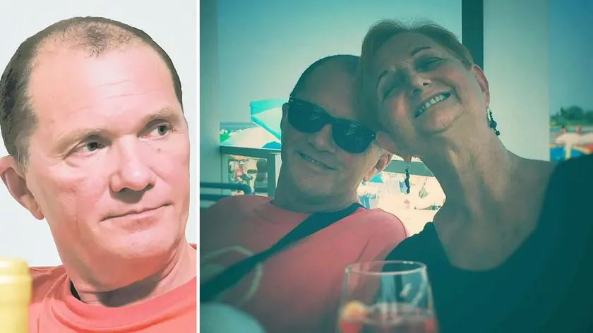 Dino Pegoraro, ex amministratore comunale e dirigente della Solari, morto a 67 anni. A destra, con la moglie Emma