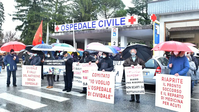 Cividale 2 Aprile 2022. Manifestazione per l' Ospedale. © Foto Petrussi