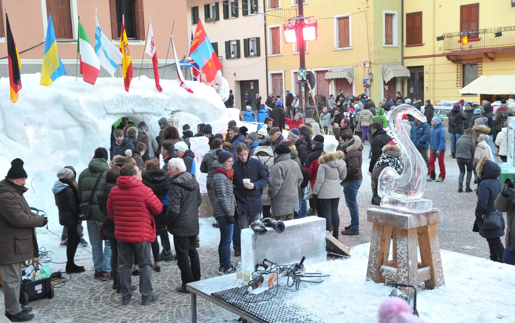 Pontebba 20 gennaio 2019. Sculture di Ghiaccio. © Foto Petrussi