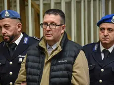 Alessandro Maja arriva in Corte d'Assise d'appello per il processo per la strage di Samarate, Milano 14 Febbraio 2024 ANSA/MATTEO CORNER