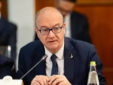 Il ministro dell'Istruzione e del Merito, Giuseppe Valditara, durante la seconda riunione della Cabina di regia del Piano Mattei per l'Africa, Roma, 24 aprile 2024. ANSA/UFFICIO STAMPA PALAZZO CHIGI/FILIPPO ATTILI +++ ANSA PROVIDES ACCESS TO THIS HANDOUT PHOTO TO BE USED SOLELY TO ILLUSTRATE NEWS REPORTING OR COMMENTARY ON THE FACTS OR EVENTS DEPICTED IN THIS IMAGE; NO ARCHIVING; NO LICENSING +++ NPK +++