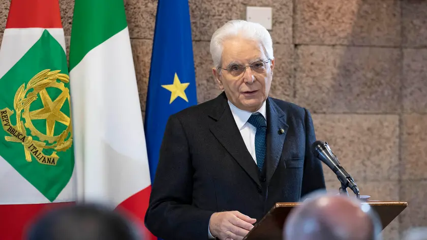 Il Presidente della Repubblica Sergio Mattarella alla Fabbrica dei Diritti di SantAnna di Stazzema per la cerimonia per il cinquantesimo anniversario del conferimento della medaglia doro al valor militare al Comune di Stazzema, 29 febbraio 2020. ANSA/ Francesco Ammendola - Ufficio per la Stampa e la Comunicazione della Presidenza della Repubblica +++ ANSA PROVIDES ACCESS TO THIS HANDOUT PHOTO TO BE USED SOLELY TO ILLUSTRATE NEWS REPORTING OR COMMENTARY ON THE FACTS OR EVENTS DEPICTED IN THIS IMAGE; NO ARCHIVING; NO LICENSING +++