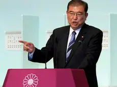 epa11627673 Shigeru Ishiba speaks before a runoff election at the Liberal Democratic Party's (LDP) leadership election at the Liberal Democratic Party's (LDP) leadership election in Tokyo, Japan, 27 September 2024. The election will determine the party's new president, who is expected to become the next prime minister due to the LDP's majority in the National Diet. This election follows the decision of current Prime Minister Fumio Kishida not to seek re-election. EPA/HIRO KOMAE / POOL