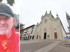 Francesco Aita e il duomo di Buja, dove saranno celebrati i funerali