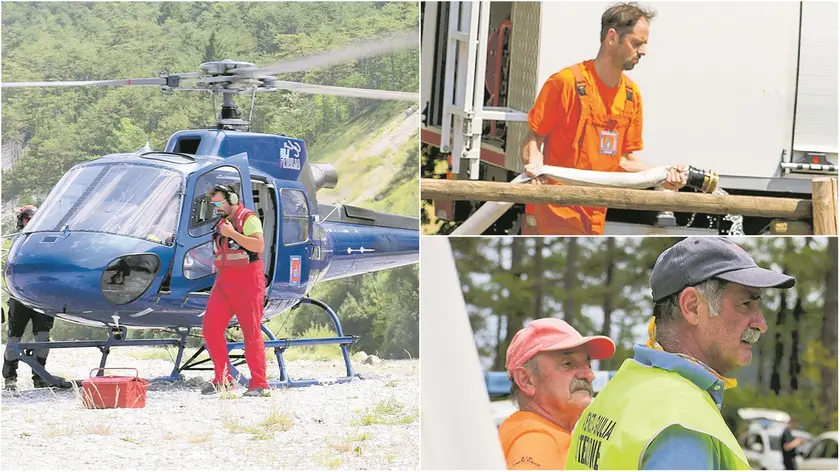 Anche domenica 24 luglio in Val Resia, per contenere l’incendio, sono state impiegate decine di squadre della Protezione civile