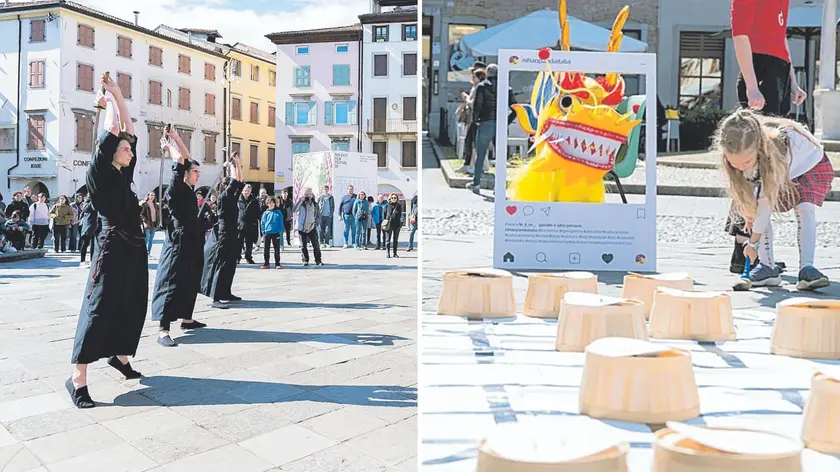 La magia del Feff in diversi angoli della città di Udine (foto Petrussi)