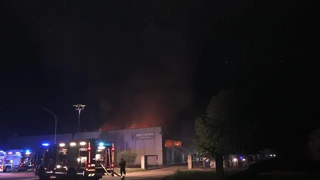 L'incendio a San Giovanni al Natisone (Foto del lettore Davide Caon)