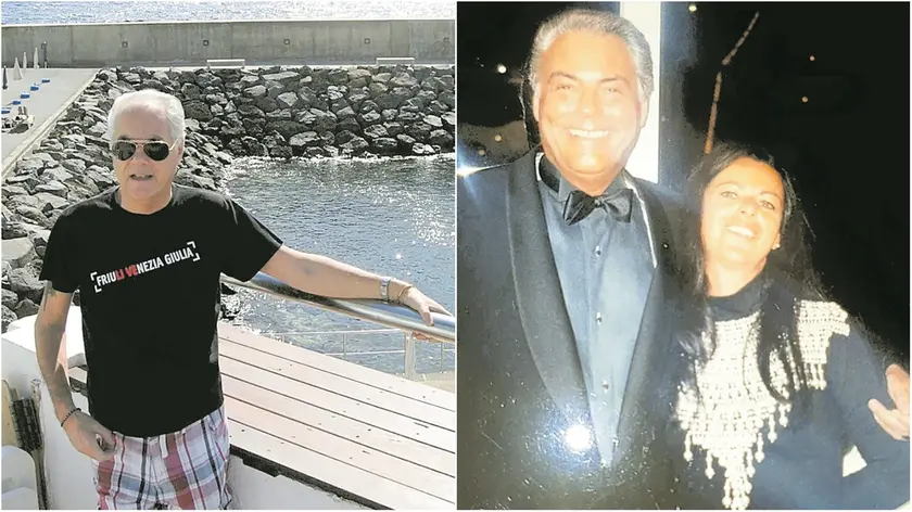 Due immagini di Bruno Dalla Maria: nella foto a destra, il noto imprenditore con la compagna Viktoria