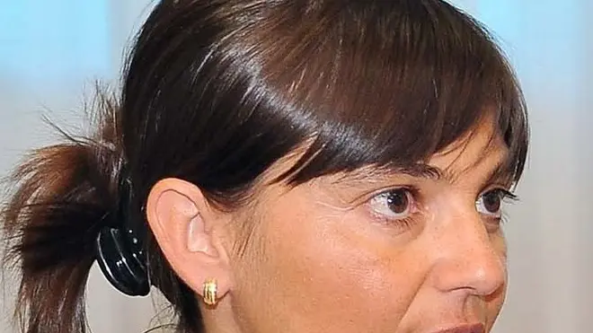 Udine 19 luglio 2013.Il presidente della regione FVG Debora Serracchiani e il presidente di Autovie Venete Emilio Terpin durante la.conferenza stampa sulla Terza Corsia..© Foto Petrussi Foto Press / Ferraro Simone