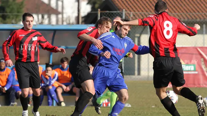 Tricesimo 19 febbraio 2011. Calcio Tricesimo-Pro Fagagna. Telefoto Copyright PFP