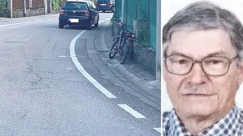 A sinistra il luogo dell’incidente, a destra Gian Pietro Fort