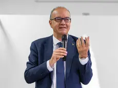 Il ministro dell'Istruzione Giuseppe Valditara visita l'istituto comprensivo Sorelle Agazzi, Milano, 27 maggio 2024. Ansa/Andrea Fasani