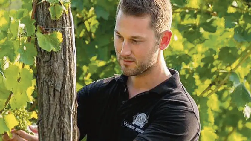 Cristian Specogna in una delle sue vigne a Corno di Rosazzo: è lui il re dei vignaioli italiani