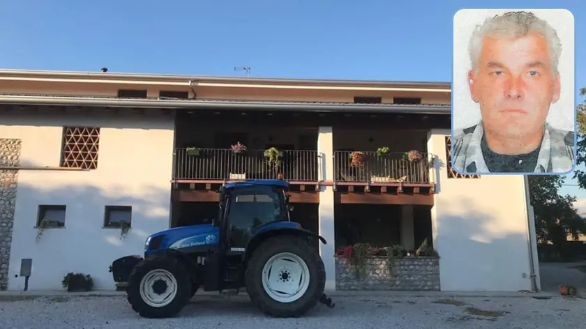 Un'immagine dell'agriturismo di proprietà della famiglia Sinicco e, nel riquadro, Luca Sinicco
