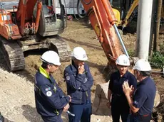 Debora Serracchiani (Presidente Regione FVG) nell'area di realizzazione del guado sulla strada regionale 260 per Amatrice (Rieti) - 31/08/2016
