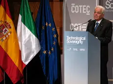epa11615573 Italian President Sergio Mattarella delivers his speech during the 17th Cotec Europa innovation summit in Las Palmas, Gran Canaria, Canary Islands, Spain, 20 September 2024. EPA/ANGEL MEDINA G.