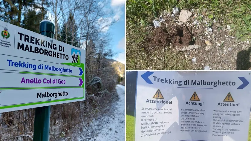 Rubati pali e cartelli dal circuito di trekking di Malborghetto