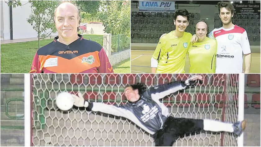 Stefano Verdicchio in maglia Naonis, coi figli Federico e Samuele e nei primi anni ’90 in azione a Maniago