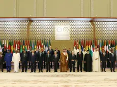 epa10969968 A handout photo made available by the Turkish Presidential press office shows leaders posing for a picture during the Organisation of Islamic Cooperation (OIC) leaders' summit on Palestine, in Riyadh, Saudi Arabia, 11 November 2023. EPA/TURKISH PRESIDENTIAL PRESS OFFICE / HANDOUT HANDOUT EDITORIAL USE ONLY/NO SALES HANDOUT EDITORIAL USE ONLY/NO SALES
