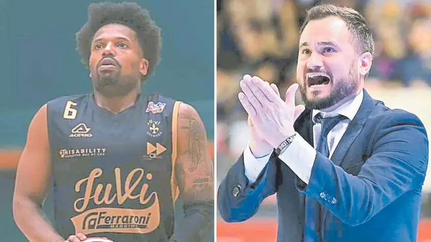 L’americano Vincent Shahid e, a destra, coach Adriano Vertemati