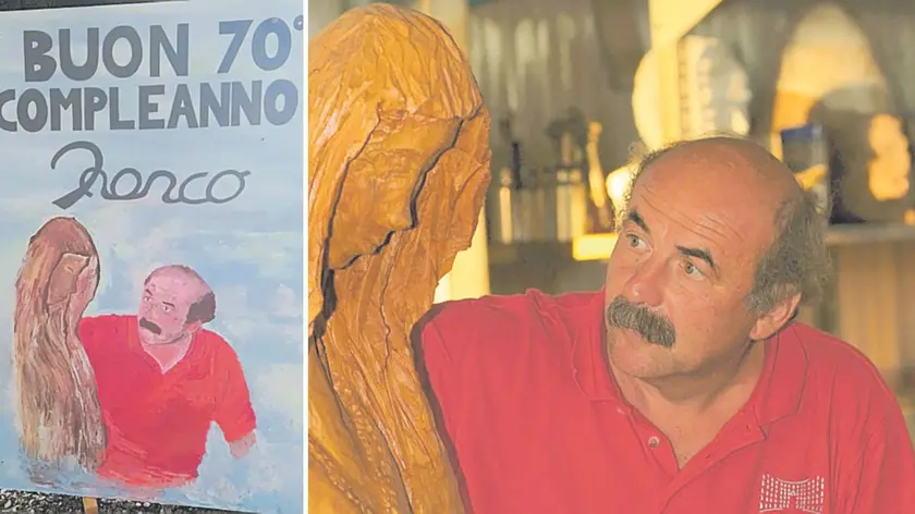 Festa a sorpresa a Majano per lo scultore Franco Maschio, che ha compiuto 70 anni
