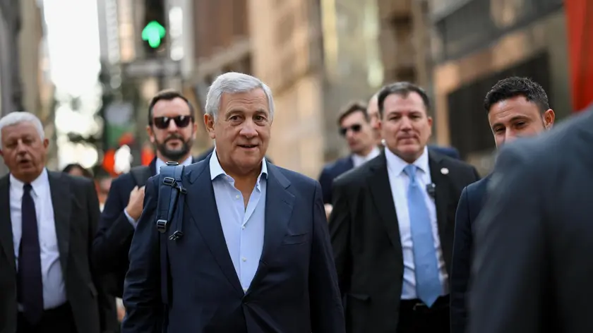 epa11619340 Italian Foreign Minister Antonio Tajani (C) in New York to attend the 79th session of the United Nations General Assembly, in New York, USA, 22 September 2024. The Summit of the Future will be held from 22 to 23 September, bringing together world leaders to address critical global governance challenges. The first day of the General Debate will take place on 24 September, during a session which opened on 10 September under the theme â€˜Leaving no one behind: Acting together for the advancement of peace, sustainable development and human dignity for present and future generationsâ€™. EPA/ALESSANDRO DI MEO