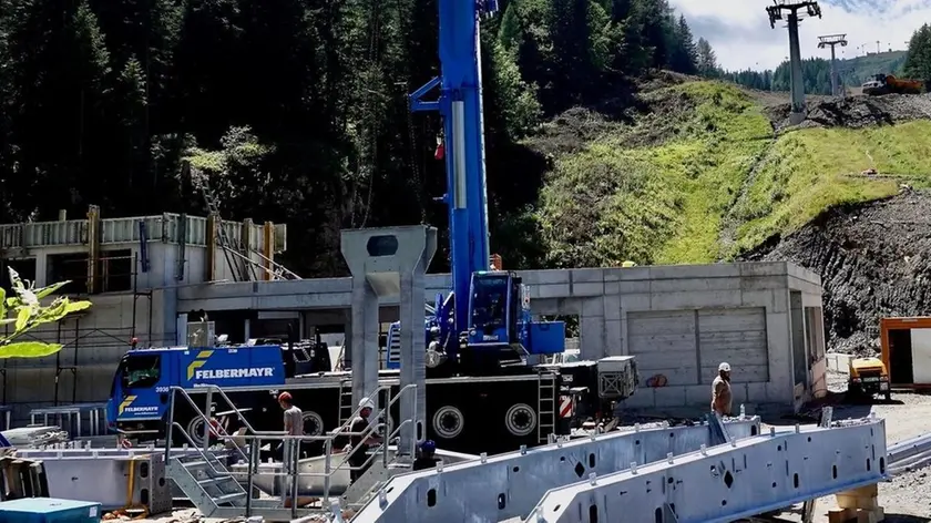 Il cantiere per la nuova seggiova di Pramollo (foto Kleinezeitung.at)