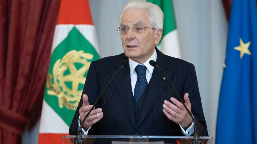 Il presidente della Repubblica Sergio Mattarella in occasione dell'incontro con gli esponenti delle Associazioni Combattentistiche e d’Arma, nella ricorrenza del 79° anniversario della Liberazione, Roma, 25 aprile 2024. Ansa/Francesco Ammendola - Ufficio per la Stampa e la Comunicazione della Presidenza della Repubblica +++ NPK +++ NO SALES, EDITORIAL USE ONLY +++