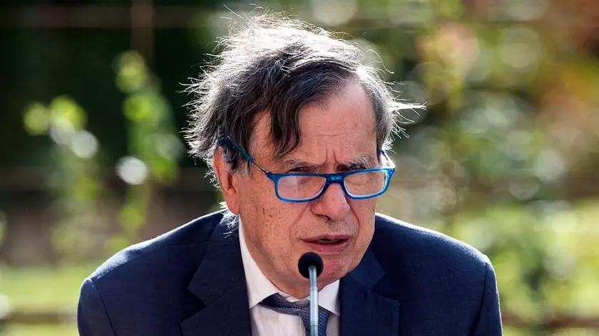 epa10901318 Giorgio Leonardo Renato Parisi, Nobel Prize for Physics 2021, during the conference 'Laudate Deum: voices and testimonies on the climate crisis' at the Vatican City, 05 October 2023. EPA/ANGELO CARCONI