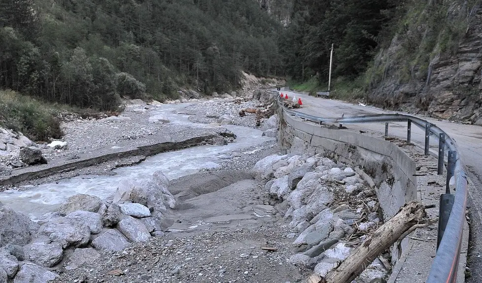 Moggio Udinese 16 agosto 2014 Il sindaco Filaferro mostra i danni causati dall'alluvione del 13 agosto. Copyright Foto Petrussi / Ferraro Simone
