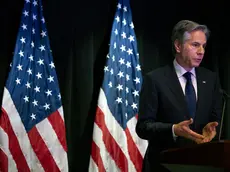 epa11302392 US Secretary of State Antony Blinken speaks during a press conference at the US Embassy in Beijing, China, 26 April 2024. Secretary Blinken paid a three-day visit to China. EPA/ANDRES MARTINEZ CASARES