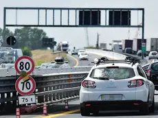18 luglio 2017.Autovie Venete .Autostrada A4, cantieri terza corsia, conci, cartelloni stradali, cantiere sul Tagliamento, caselli autostradali, turismo, avvisi vs furti e abbandono animali, Alvisopoli..Copyright Foto Petrussi / Ferraro Simone