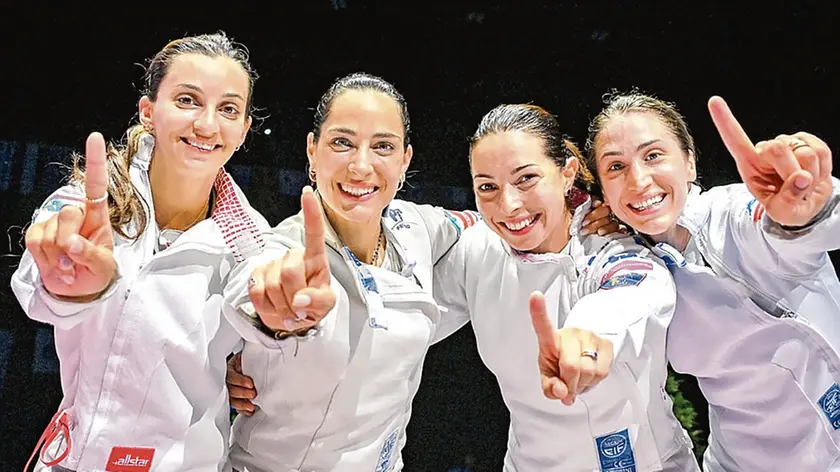 Da sinistra la gioia di Fiamingo, Santuccio e delle friulane Mara Navarria e Giulia Rizzi