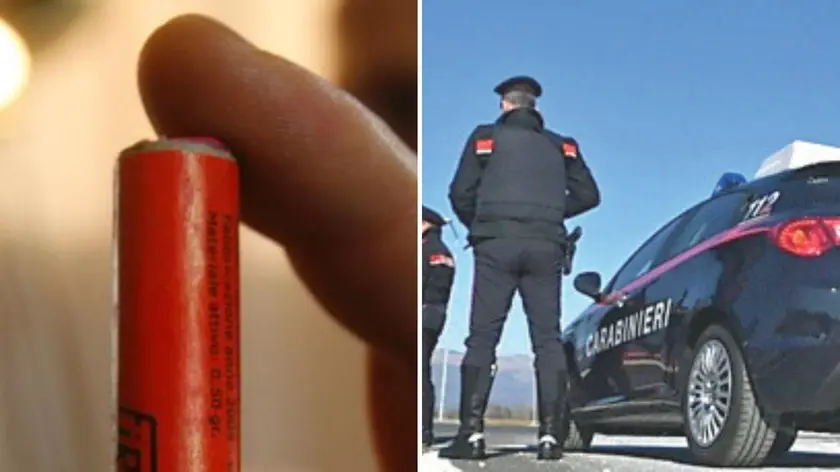 L'uomo ha fatto esplodere i petardi in strada: intervenuti i carabinieri